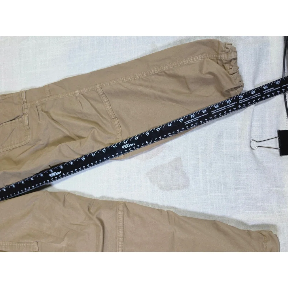 American Eagle Flex Cargo Jogger Pants Khaki Tan Mens Small Drawstring Stretch